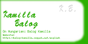 kamilla balog business card